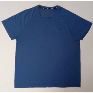 Mens Rhone Blue Short Sleeve Athletic Workout Vented T Shirt Top Size M-L